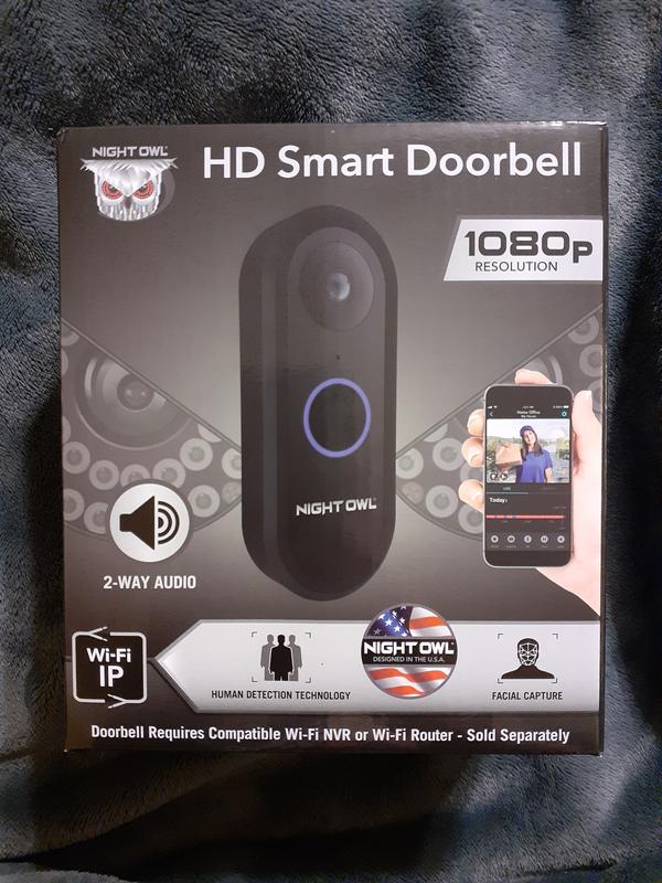 Night Owl 1080p HD Smart Video Doorbell with Angled & Flat Mounting Plates  