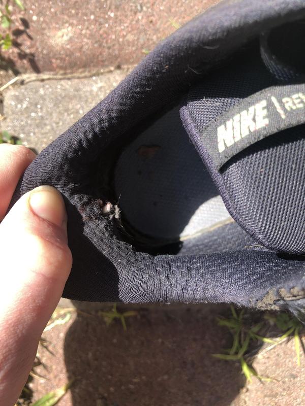 Sharp plastic ripped through and cut my heel open on a walk