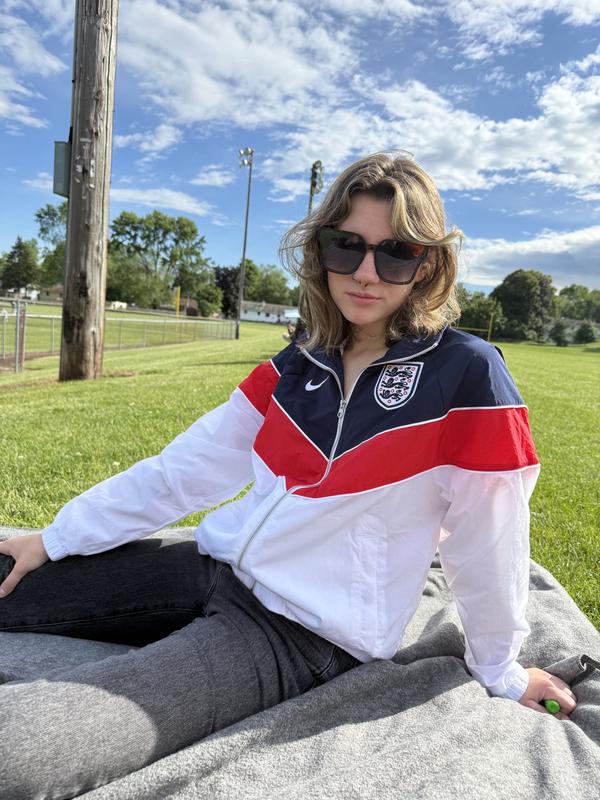 NIKE イングランド ジャージ MトラックジャケットダブルジップWカップ Nike Women's White England National Team Windrunner UV Woven Full