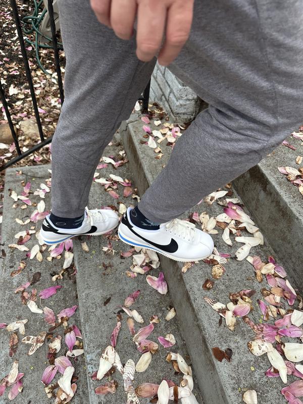 Nike cortez all outlet white on feet