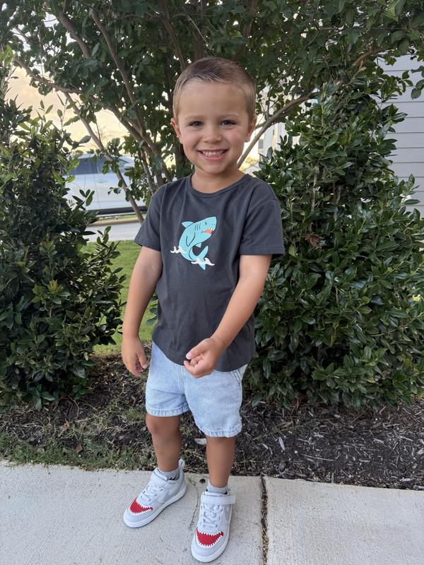 Customer photo for "Shark shoes"
