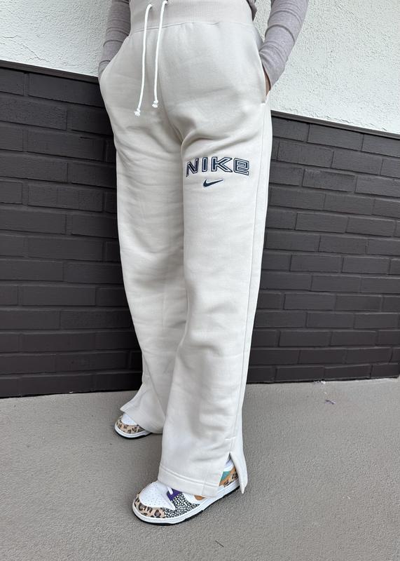 Nike Women's Sportswear Phoenix Fleece High-Rise Wide-Leg Logo Pants