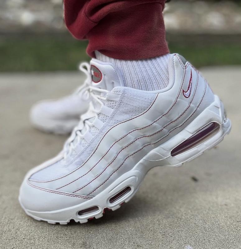 スニーカー NIKE AIR MAX 95 OG WHITE/WHITE-UNIVERSITY RED-WOLF GREY Nike Air Max 95 OG 