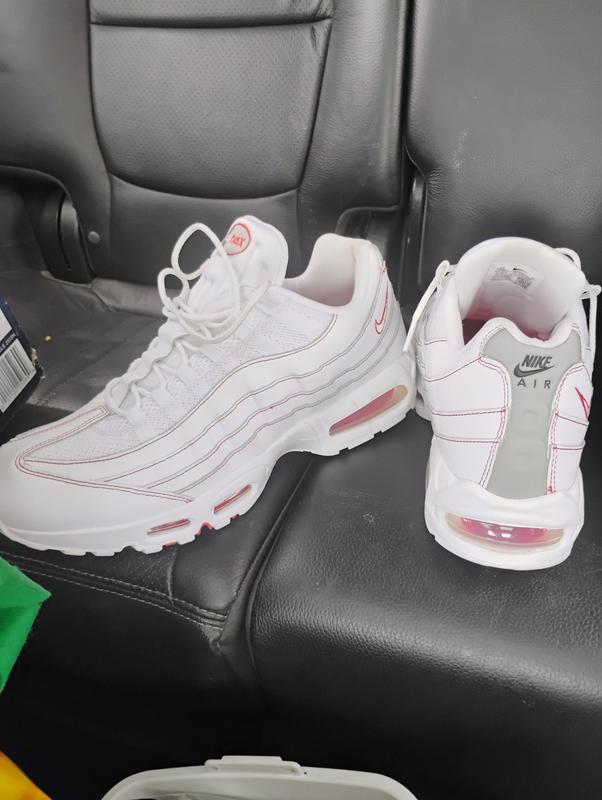 White Leather Mesh Air Max 95 OG Sneakers | Hibbett