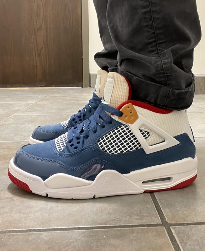 Jordan 4 red hot sale and blue