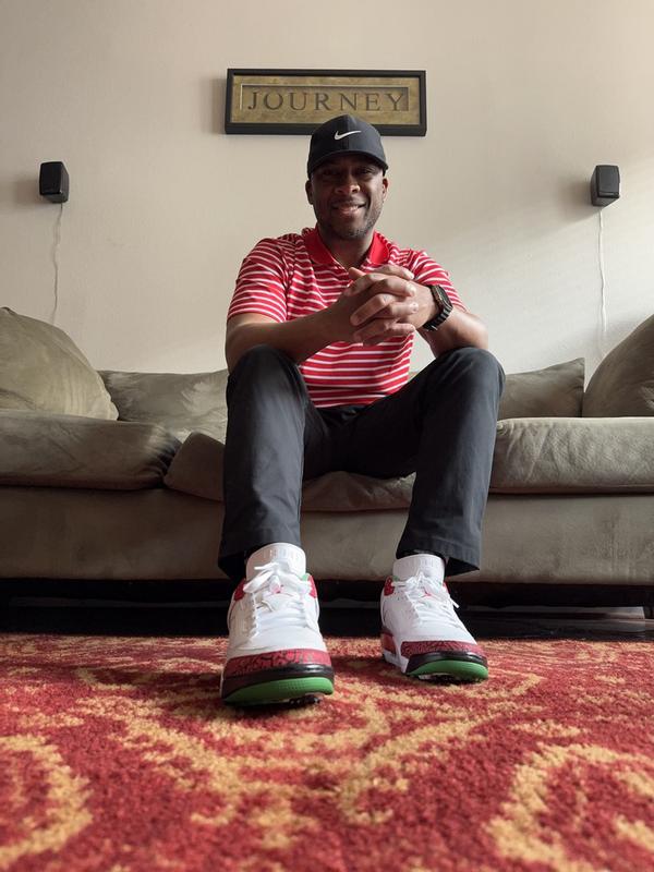 Jordan ゴルフシューズ ホワイト/バーガンディ Jordan Men's Spizike Golf Shoes | Dick's Sporting Goods