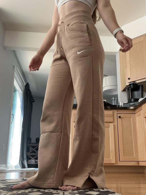 Nike WMNS Phoenix Fleece High-Rise Wide-Leg Pants Brown