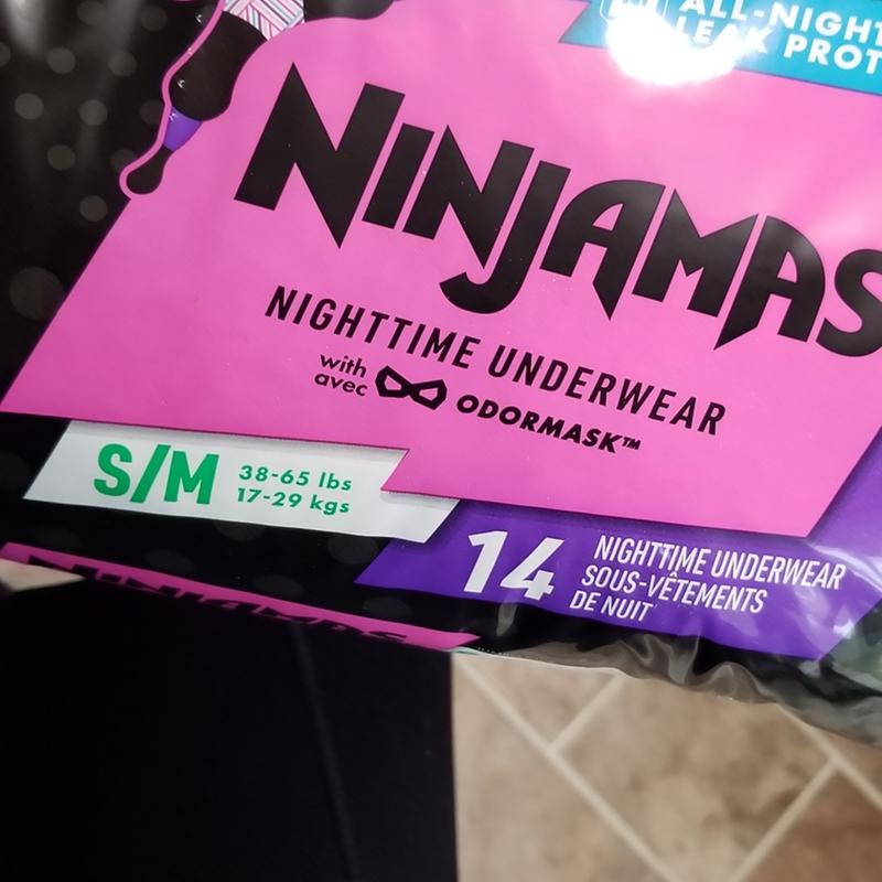 Ninjamas Nighttime Bedwetting Underwear Boy, Sizes S/M - L/XL, 34-44 Count