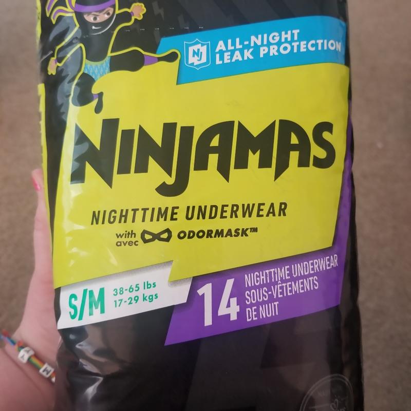 Ninjamas Nighttime Bedwetting Girls Underwear Size L/XL, 34 ct