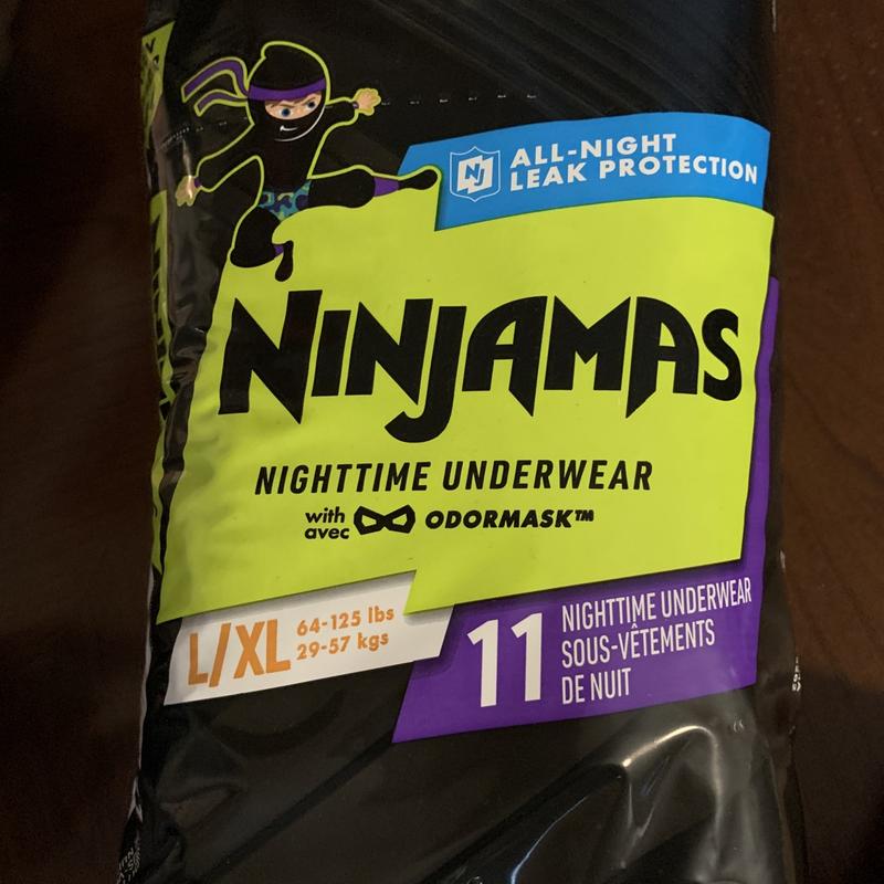 Ninjamas Nighttime Underwear, L (64-95+ lbs), Jumbo Pack 11 underwear