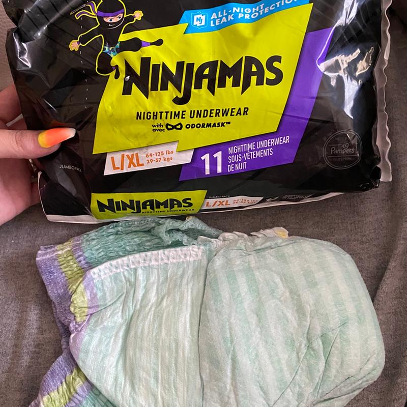 Ninjamas Nighttime Underwear Size L 64-95lbs 11 Count (Lot of 2