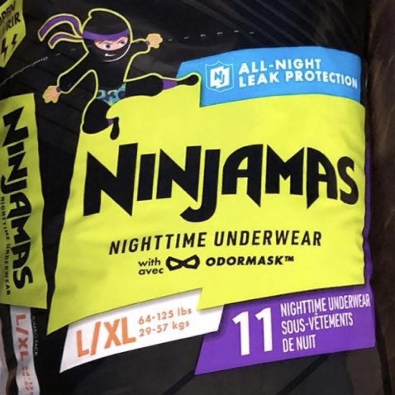 Ninjamas Nighttime Bedwetting Underwear Boys Large (64-95+ lbs