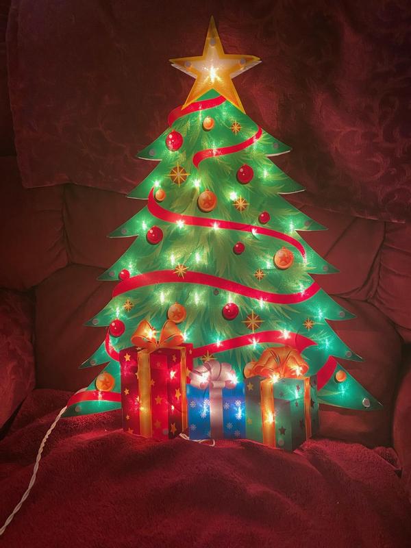 Northlight 22.5 inch Lighted Christmas Tree with Presents Window