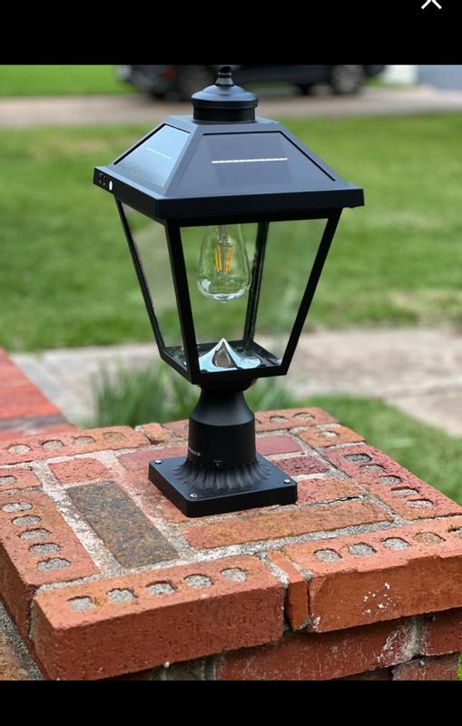 Cedar Hill Post Light 22-in Black Traditional Solar Outdoor Light post ...