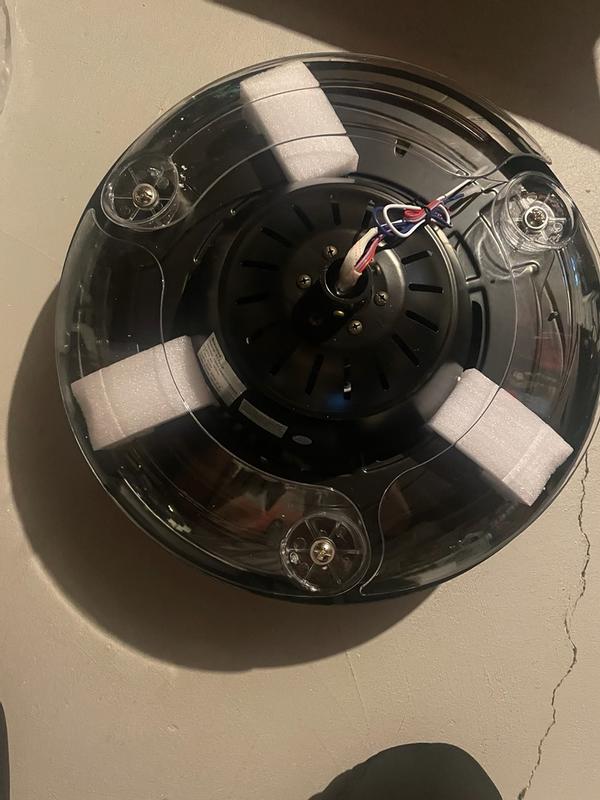 Cedar Hill 19-in Black with ABS Blades Covered Outdoor Flush Mount ...