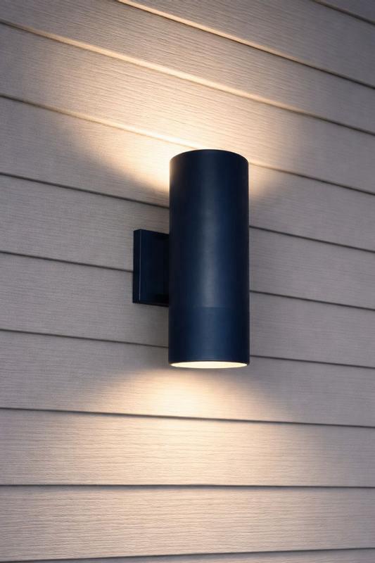 Cedar Hill 11-in H Matte Black Integrated LED Outdoor Wall Light