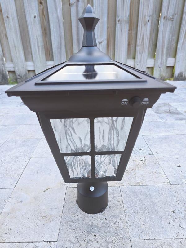 Cedar Hill 18-in Black Traditional Solar Outdoor Light post lantern ...