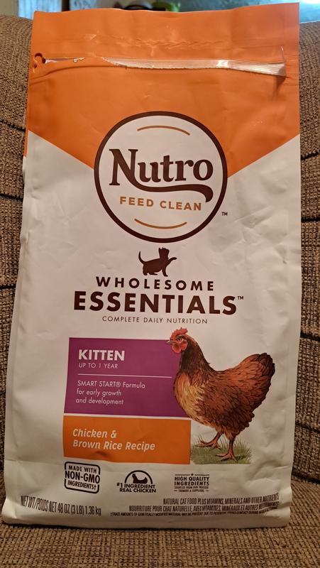 Nutro Wholesome Essentials Kitten Natural Dry Cat Food for Early Development Farm Raised Chicken Brown Rice Recipe 5 lbs