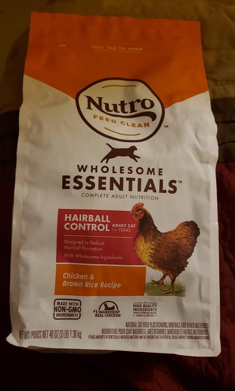 Nutro Wholesome Essentials Hairball Control Chicken Brown Rice Recipe Dry Cat Food 5 lbs. Petco