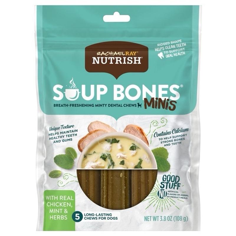 Soup Bones Minis Breath Freshening Minty Dog Dental Chews Rachael Ray Nutrish