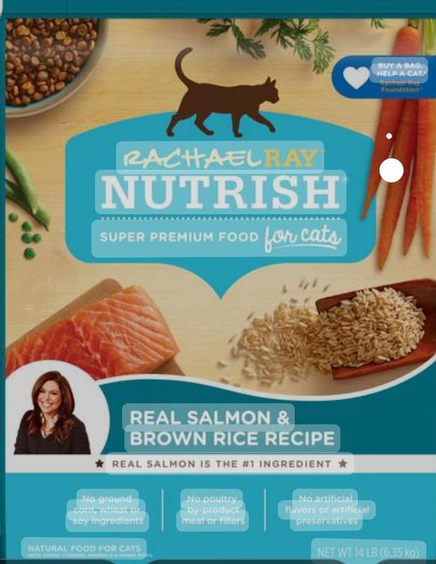 Rachael Ray Nutrish Real Salmon and Brown Rice Recipe Cat Food