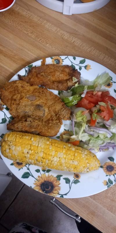 Crispy battered pork chops