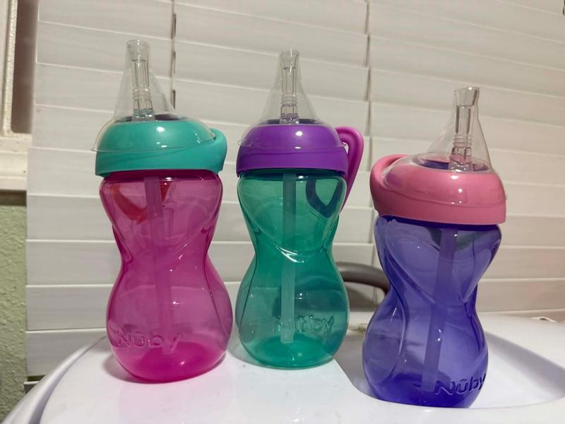 Clik-it Travel Straw Cup with Carabiner (3 Pack) | Red/Green/Blue