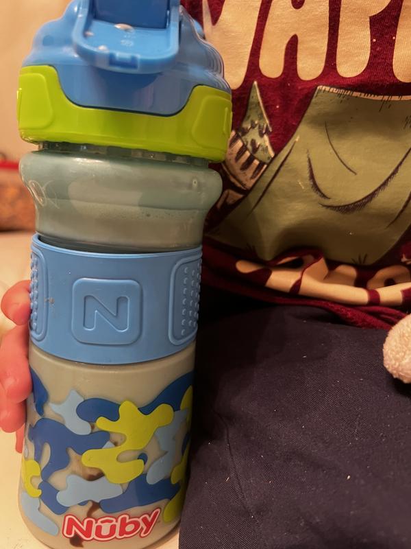 Nuby Thirsty Kids No Spill Flip-It Reflex Travel Cup with Soft Silicone  Spout, 12 Oz, Aqua Camo