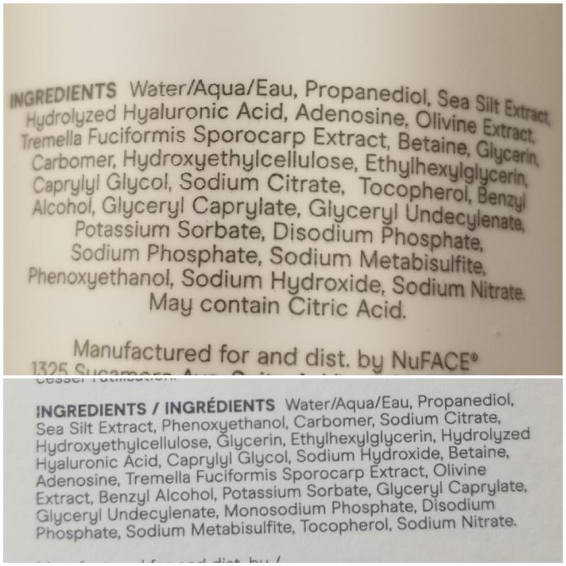 Ingredients listed on the bottle vs those listed on the box