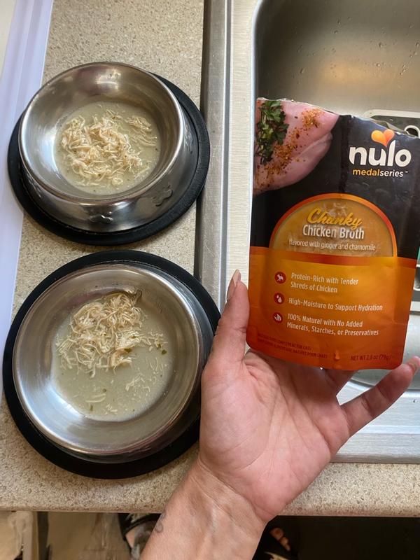 Cats Giving Dog Chicken Broth Shredded Chicken In Broth Wet Cat