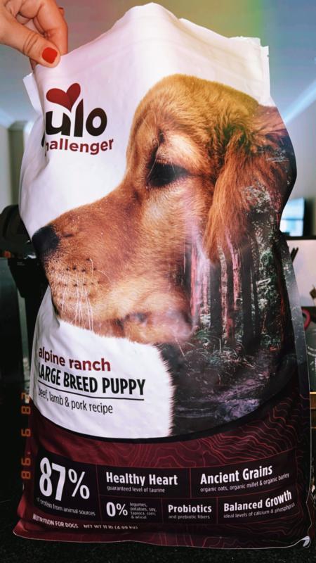 Challenger High Protein Kibble for Large Breed Puppy Alpine Ranch Beef Lamb Pork Nulo