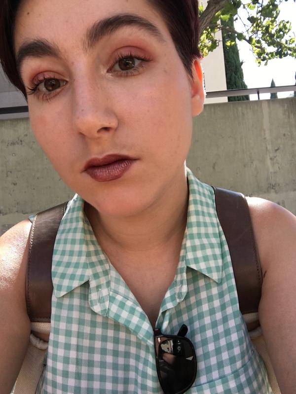 my first time using the palette as well as the metallic matte lippie in bella!