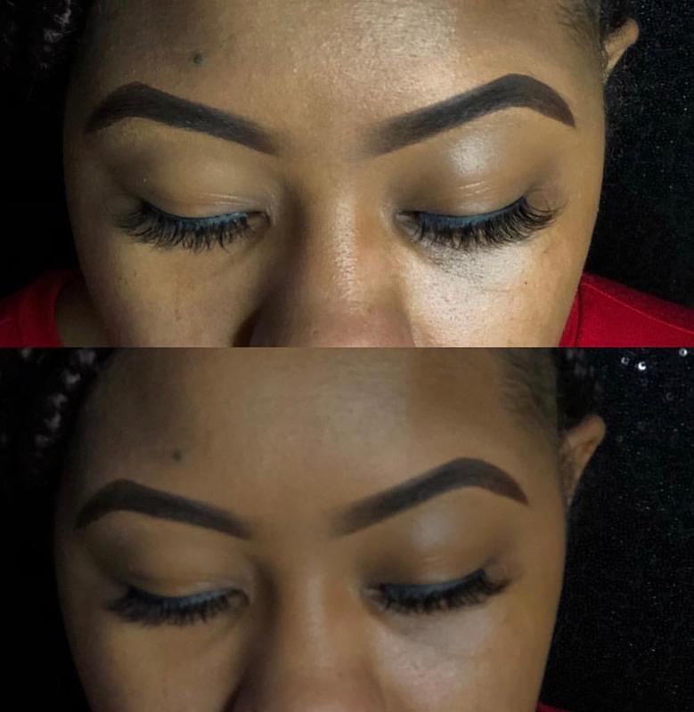 Eyebrow enhancement using NYX Eyebrow Gel in Expresso