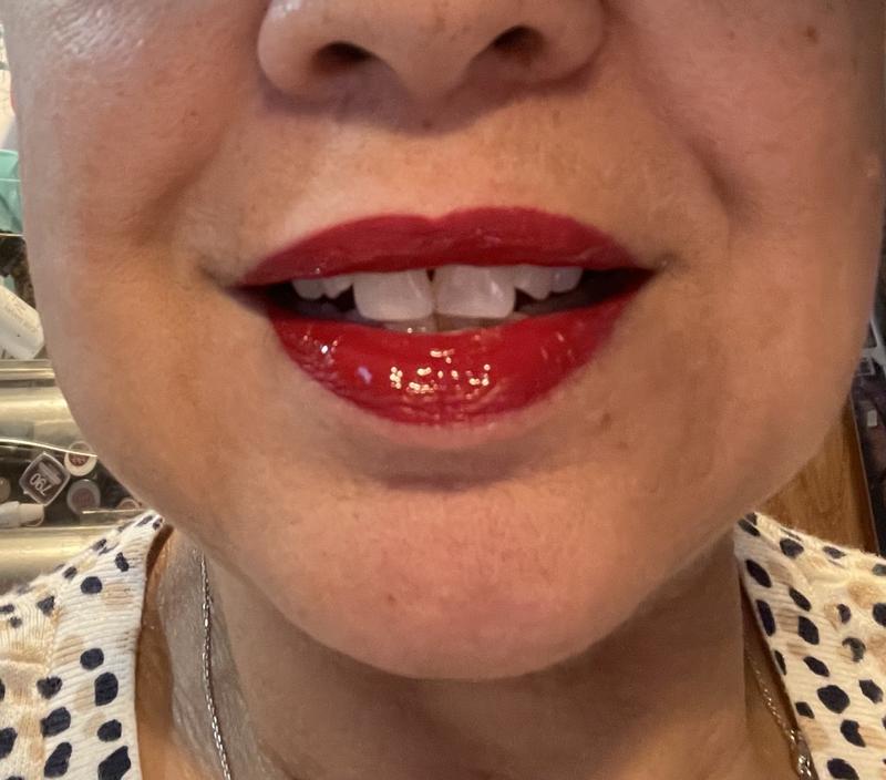Those are 65 year old lips in bright red without fear