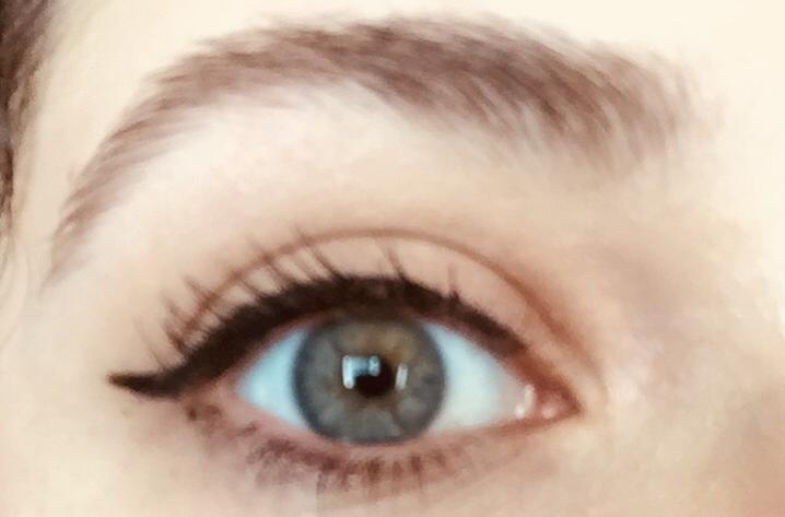 Waterproof mascara and eyeliner only, after a bike ride