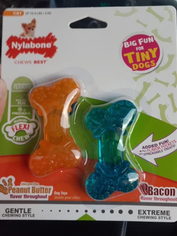 Nylabone Moderate Chew FlexiChew Bone Bacon & Peanut Butter Flavor