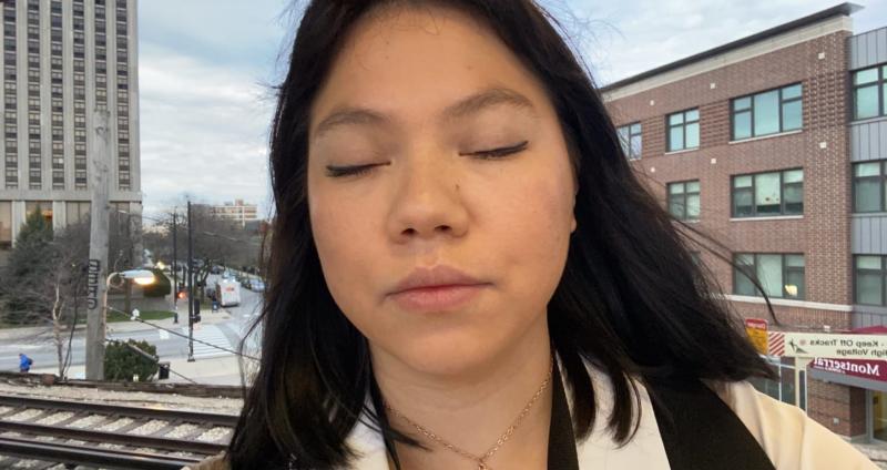 Serum, primer, makeup in natural light