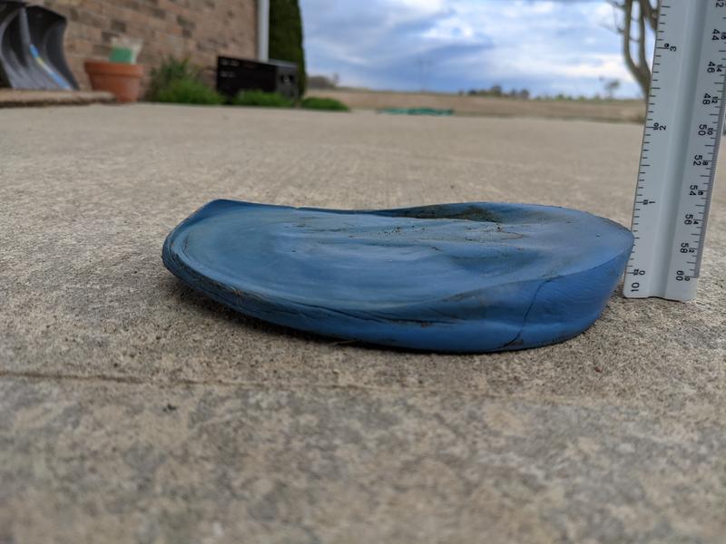 The toe is rock hard and less than a 1/4inch