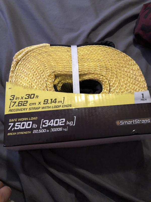 SmartStraps 30 ft. 3,000 lb. Working Load Limit Yellow Tow Rope