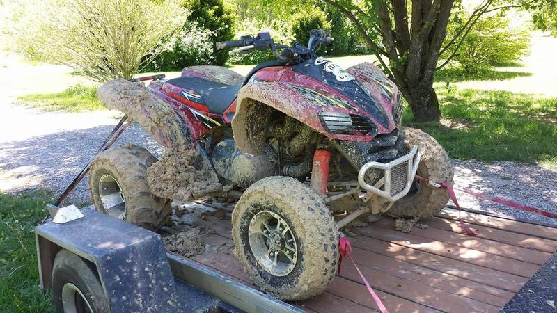 After a hard day on the trails.KFX700