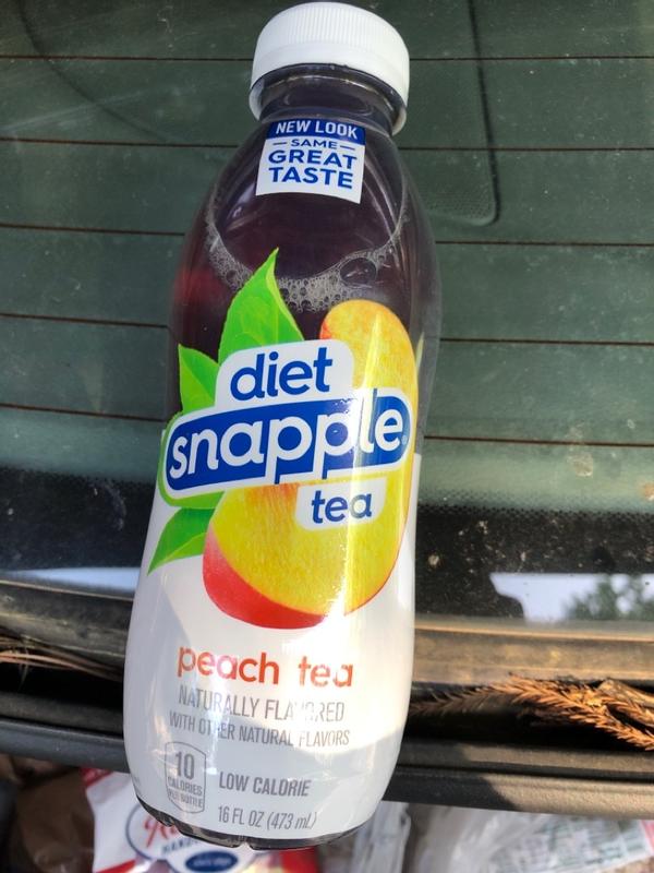 Snapple Zero Sugar Peach Tea, 16 fl oz recycled plastic bottle