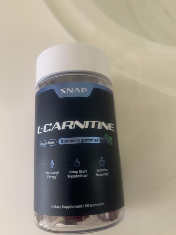 l carnitine sugar free Snap Supplements L-Carnitine Gummies Sugar Free Blueberry - 60 Gummies (250  mg per Gummy)