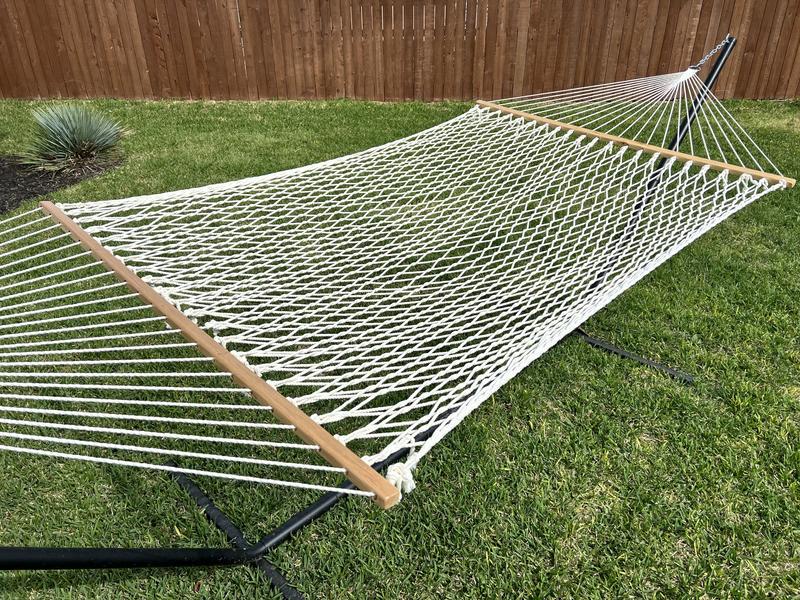BLISS HAMMOCKS 60 Wide Cotton Rope Hammock with Spreader Bar BH-410 - The  Home Depot