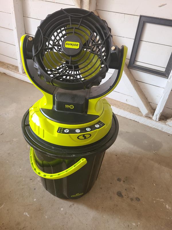 I prefer it pointed up while working on the garage. Keeps the area cool