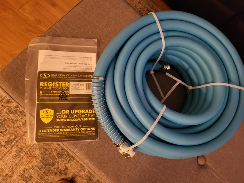 Aqua Joe AJPGH50-DWS Hybrid Polymer FLEX Kink Free Hose | 5/8 In | 50 Ft. | Lead Free