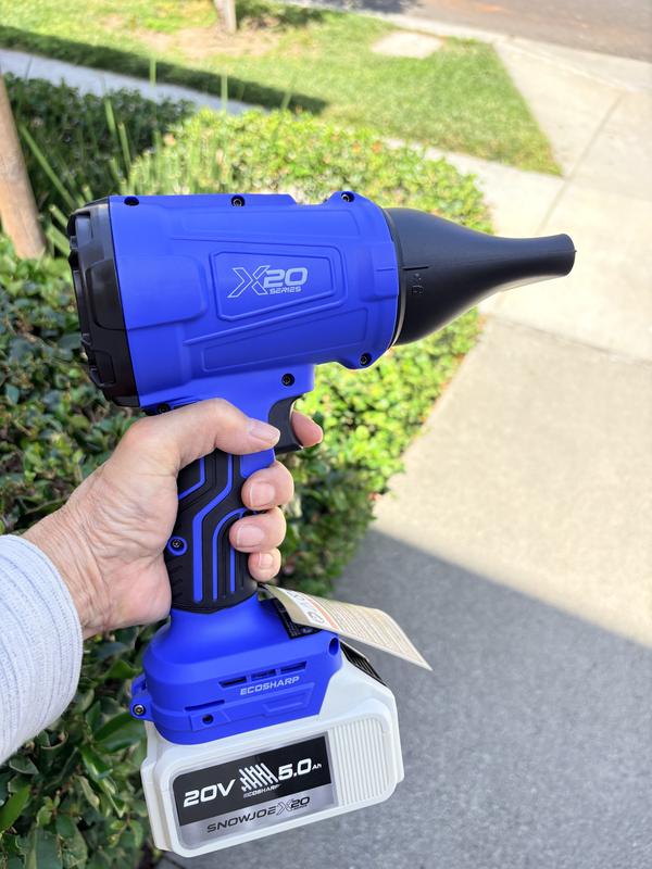 Sun Joe 20-Volt ECOSHARP Cordless X20 Handheld Turbo Blower | 2 Nozzle