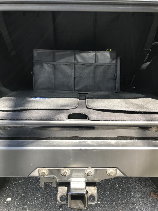 Storage organizer in the back of my Jeep
