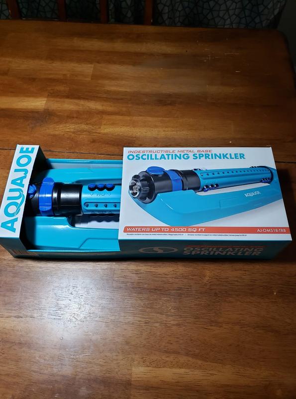 Aqua Joe AJ-OMS18-TRB Indestructible Metal Base Oscillating Sprinkler