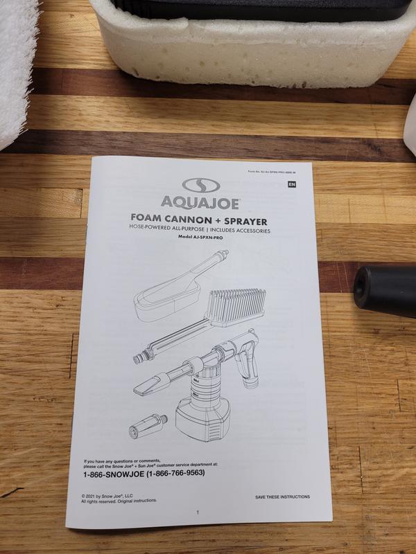Aqua Joe AJ-SPXN-PRO 2-in-1 All-Purpose Garden Hose-Powered Foam Cannon  Spray Gun Kit