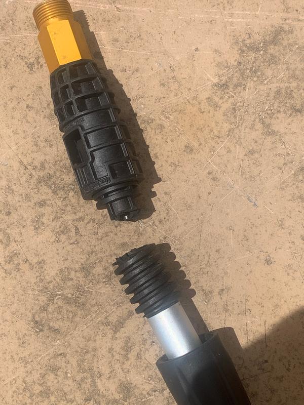 broken connector on sun joe broom scrubber